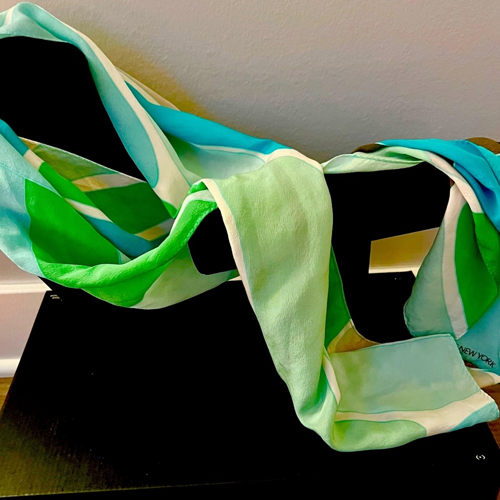 Colorful Jones New York Long Silk Scarf